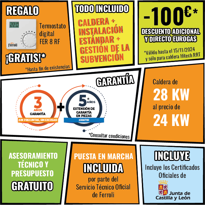 ventajas Plan Renove Ferroli y Eurogas Calderas Valladolid