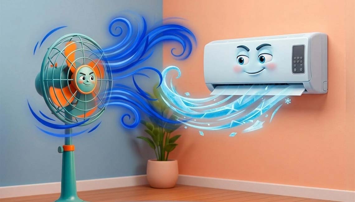 ventilador vs aire acondicionado